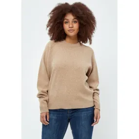 Rosalia Mock Neck Knit Pullover Curve - Brazilian Sand Melange