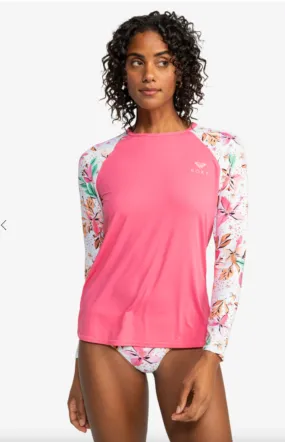 Roxy Printed Lycra - Long Sleeve Zipped Rash Vest For Women