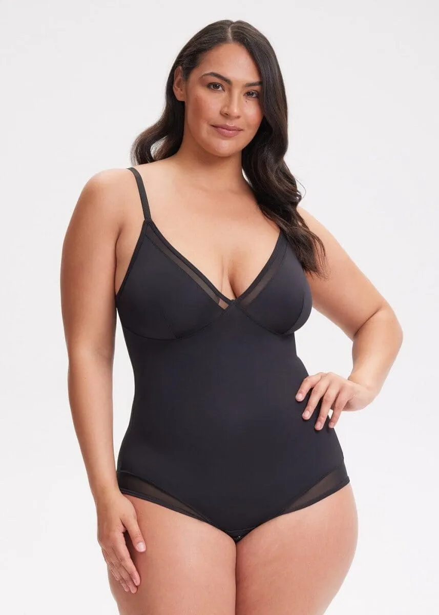 SculptingBodysuit V-Neck Mesh Brief