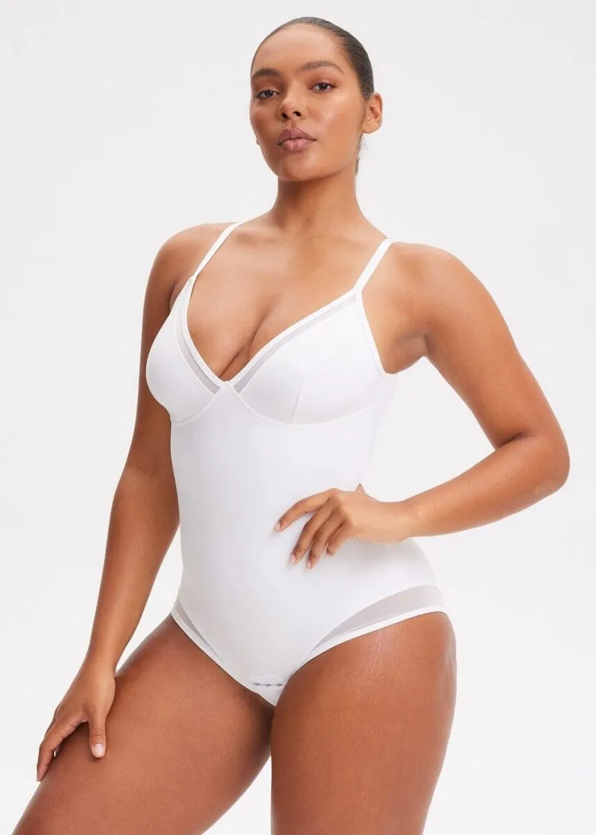 SculptingBodysuit V-Neck Mesh Brief