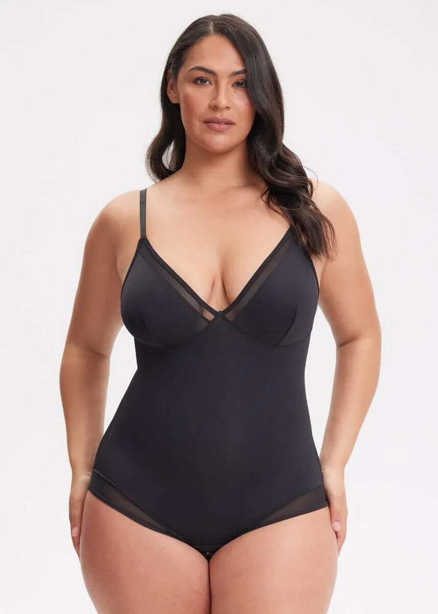 SculptingBodysuit V-Neck Mesh Brief