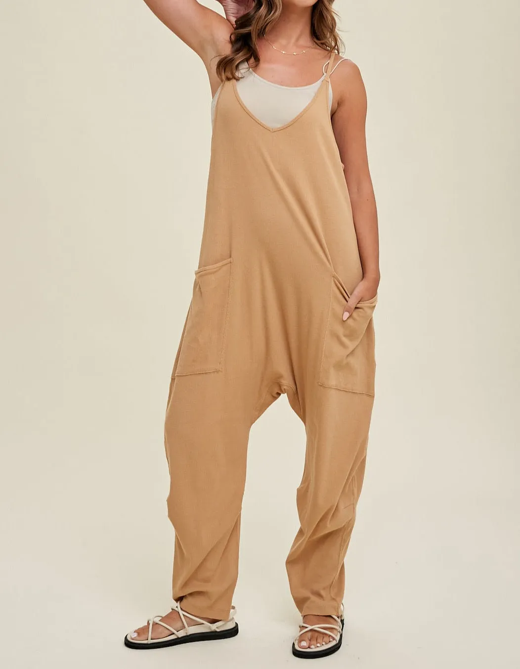 See You Later V-Neck Knit Jumpsuit