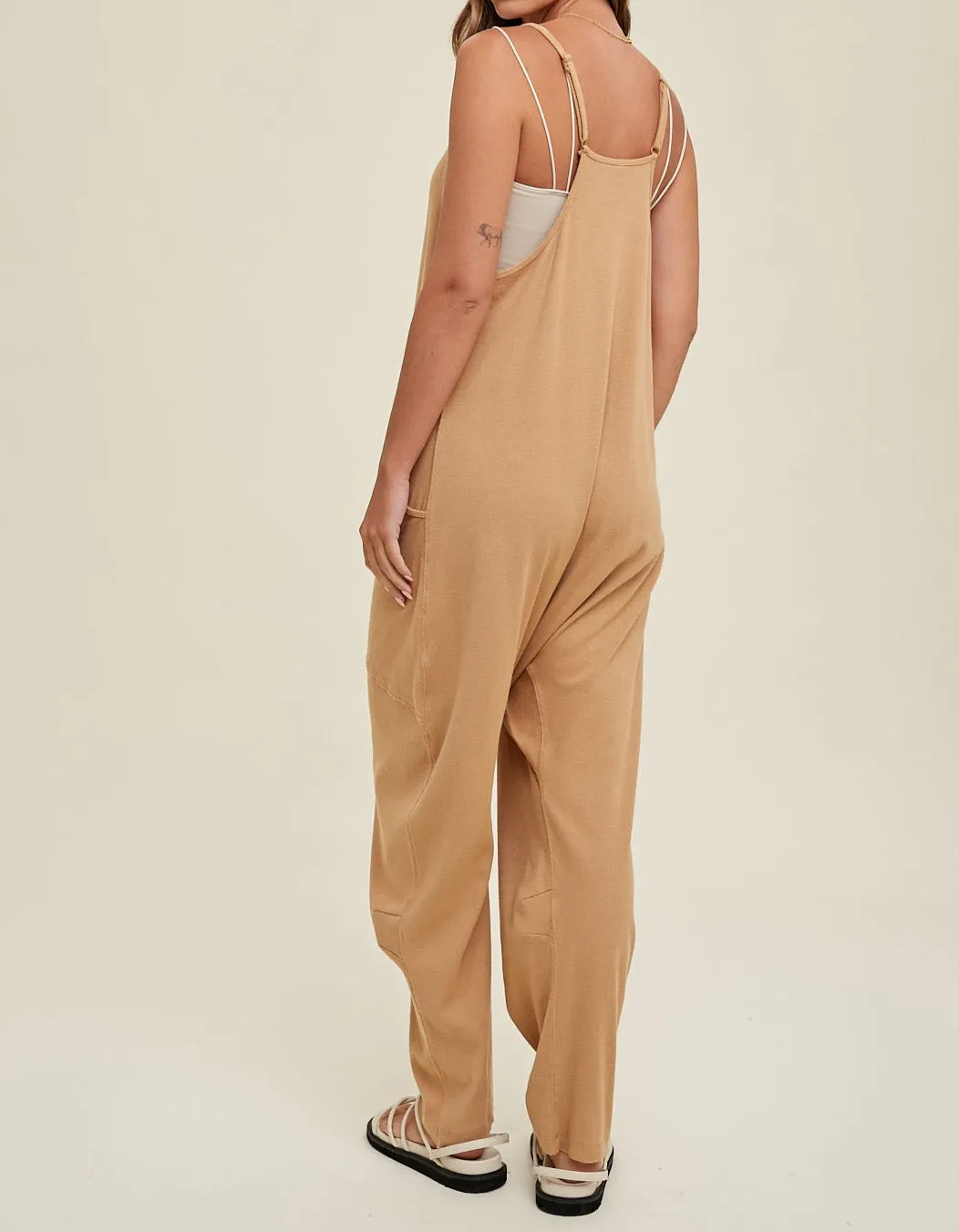 See You Later V-Neck Knit Jumpsuit