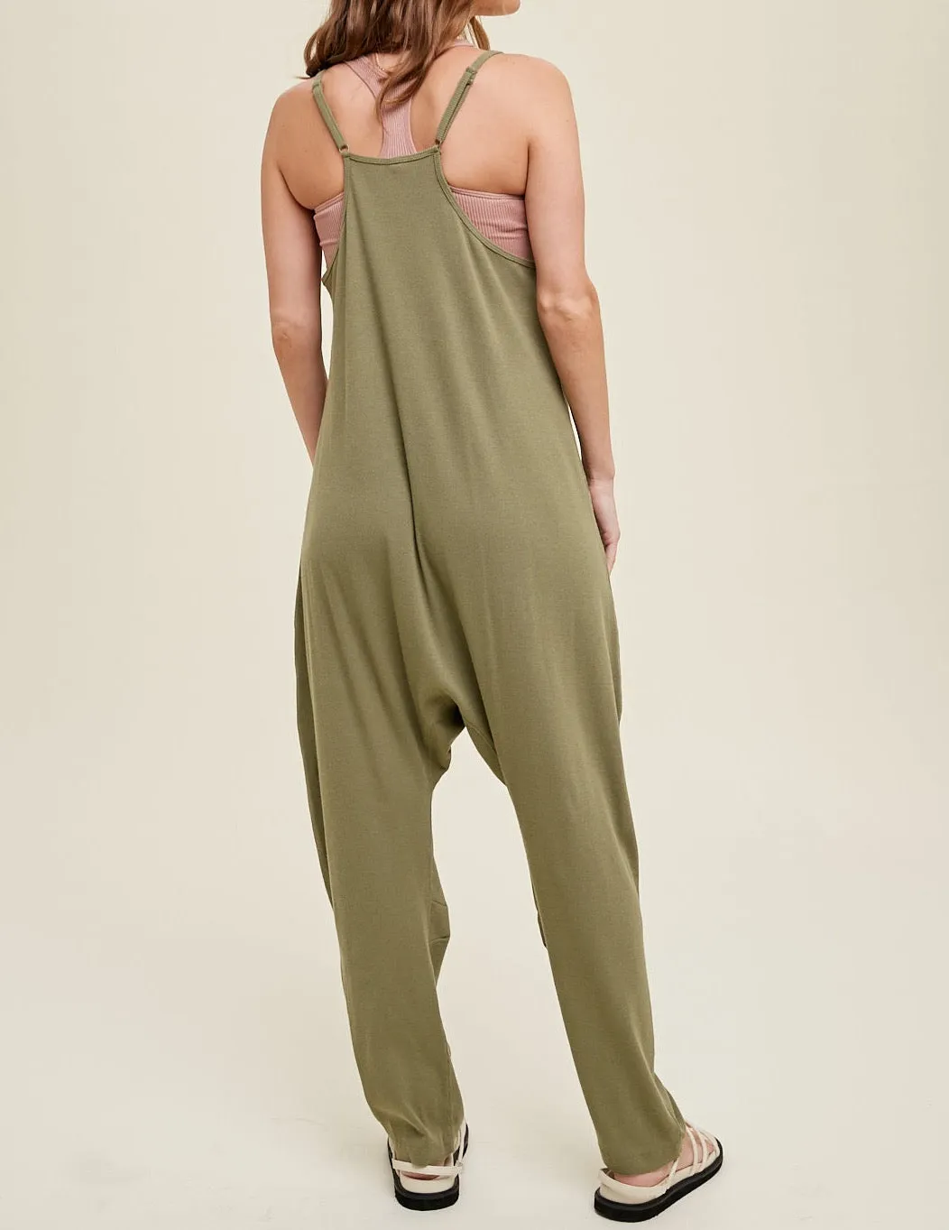 See You Later V-Neck Knit Jumpsuit