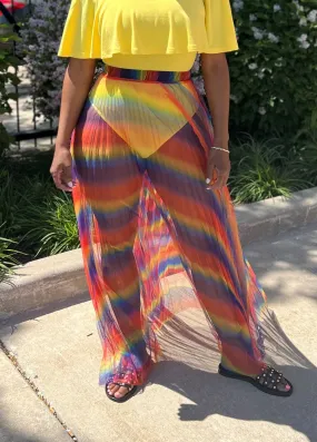 SHEER MAXI SKIRT (RAINBOW)