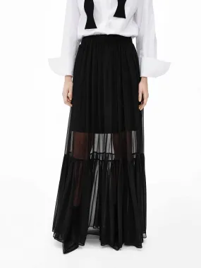 Silk Chiffon Maxi Skirt