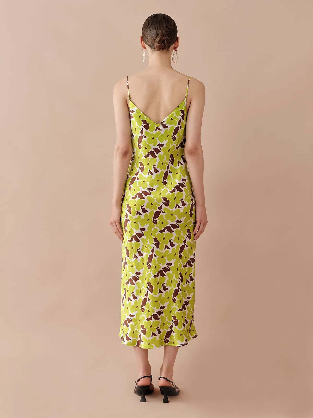 SILKINC Flower Cluster Slip Dress