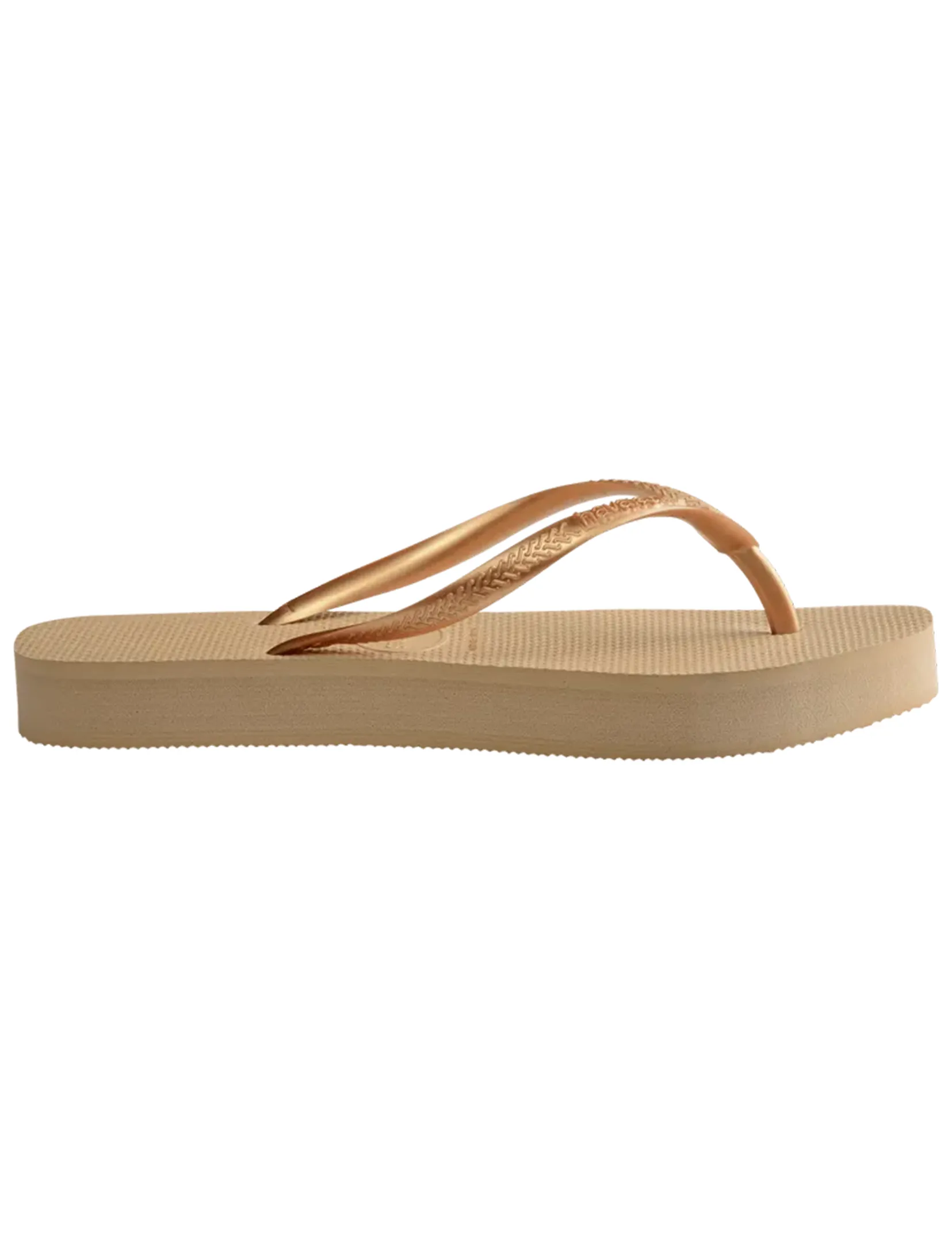 Slim Flatform Sandal, Golden