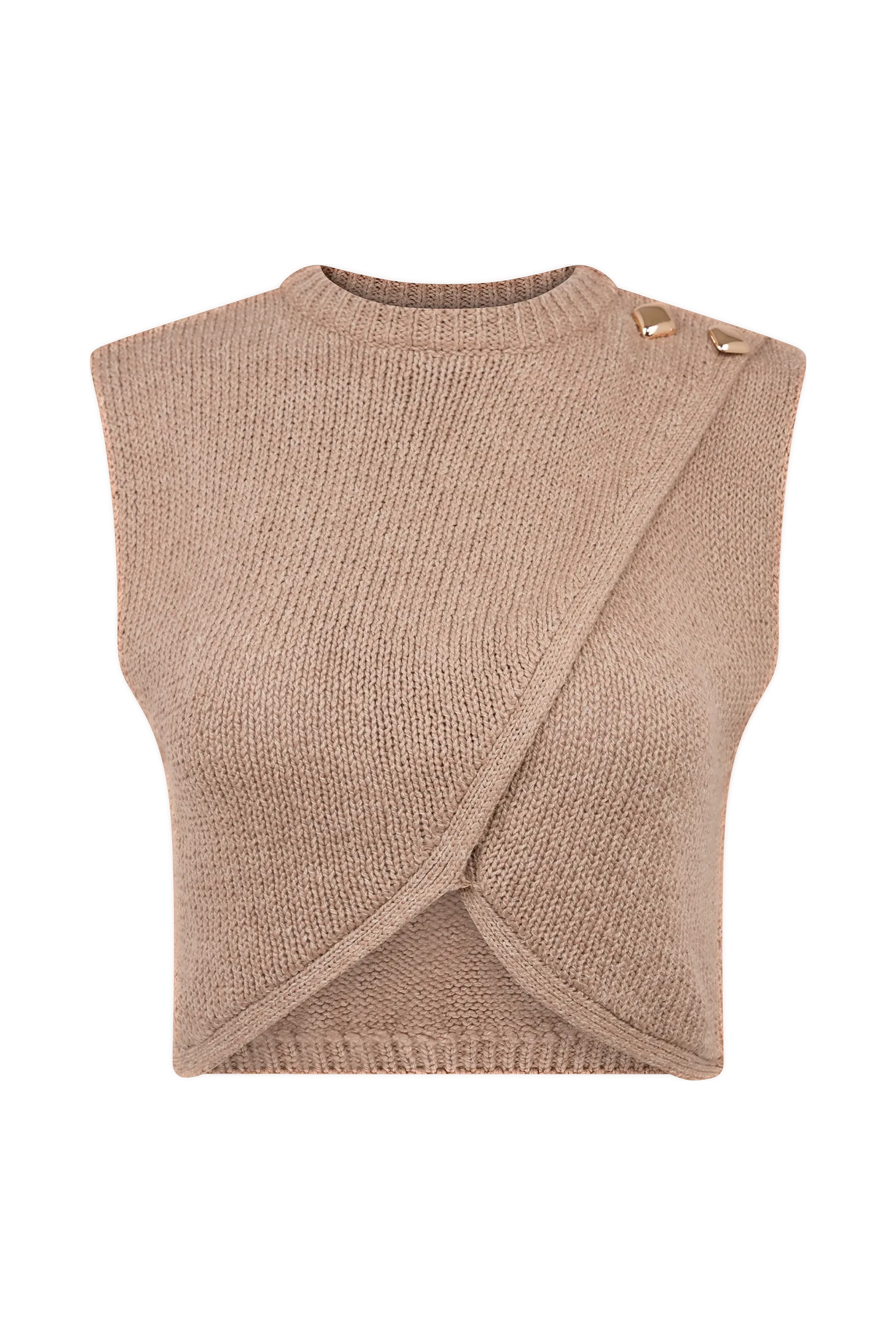 Sloane Overlay Knit Top - Latte