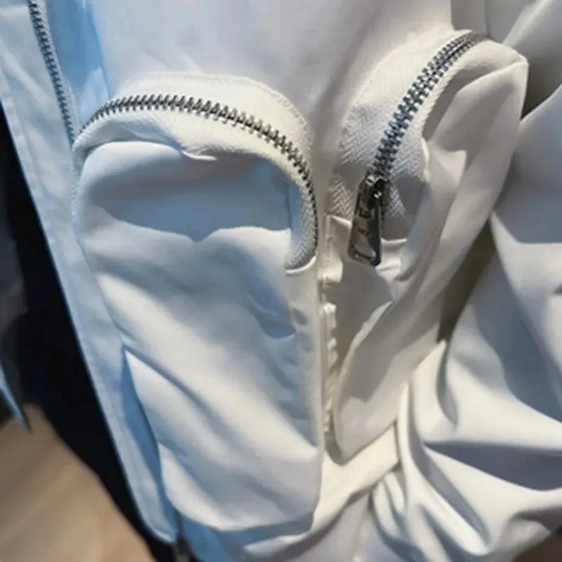 Solid with Pockets Zipper Jacket