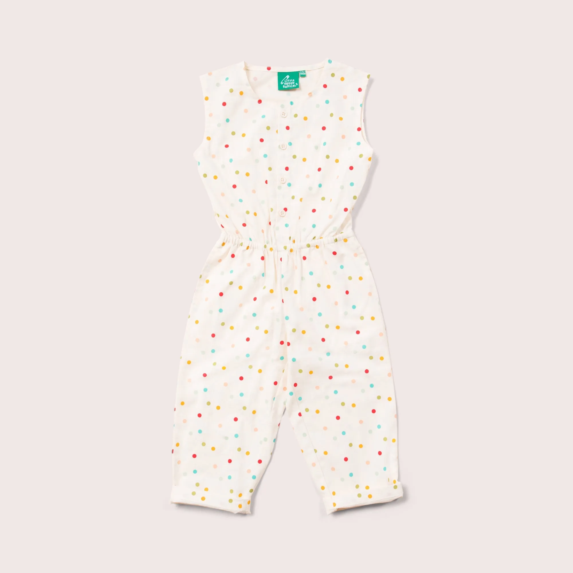 Spotty Sleeveless Summer Cropped Jumpsuit