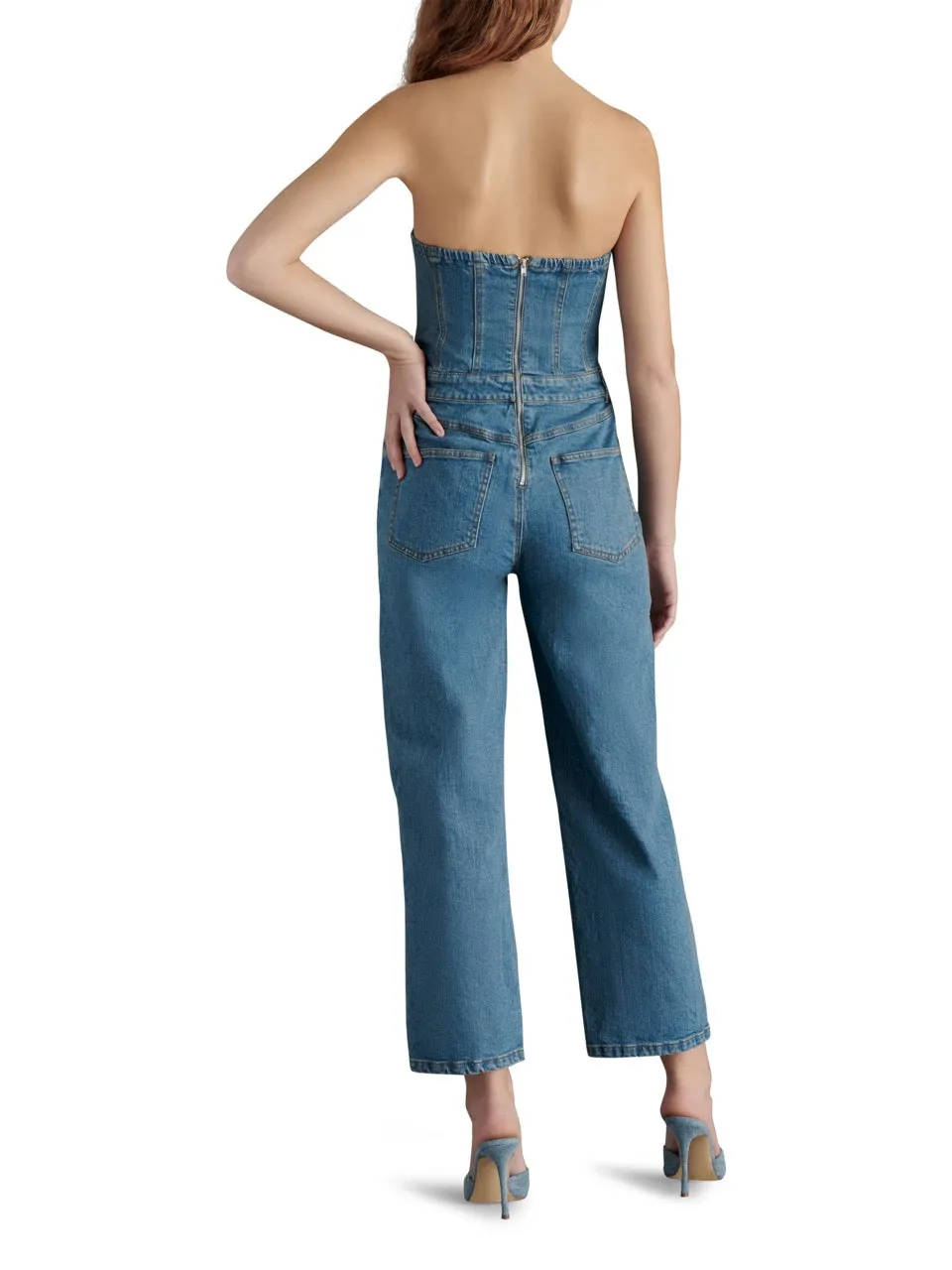 Steve Madden Anya Strapless Denim Jumpsuit