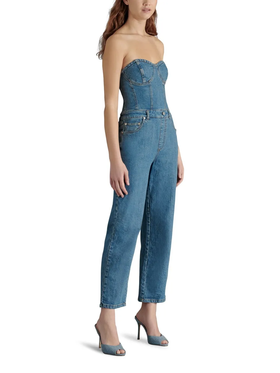 Steve Madden Anya Strapless Denim Jumpsuit