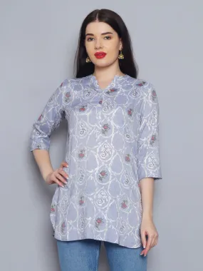 Stunning Lilac Floral Printed Tunic