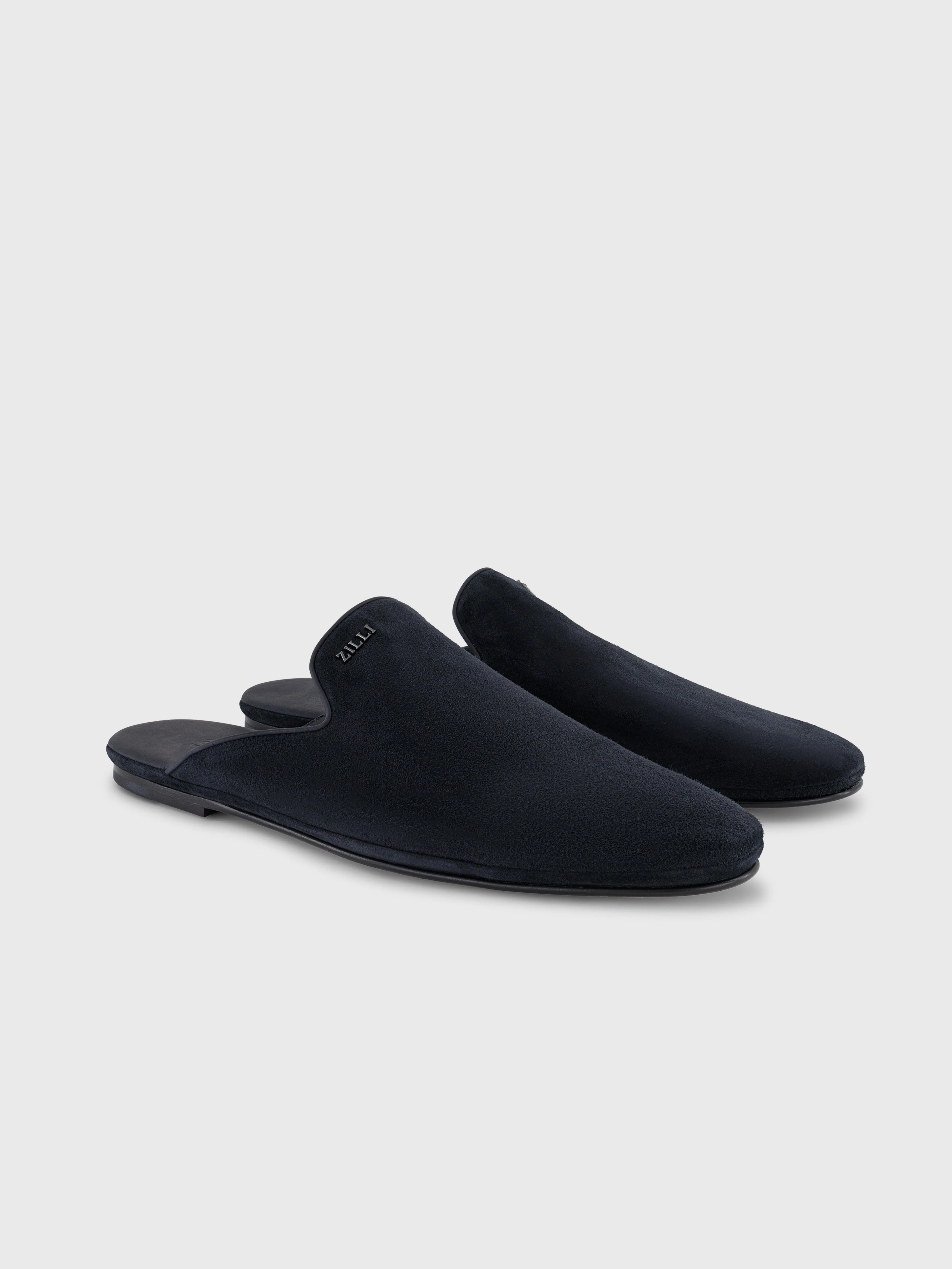 Suede Slippers - Dark Navy