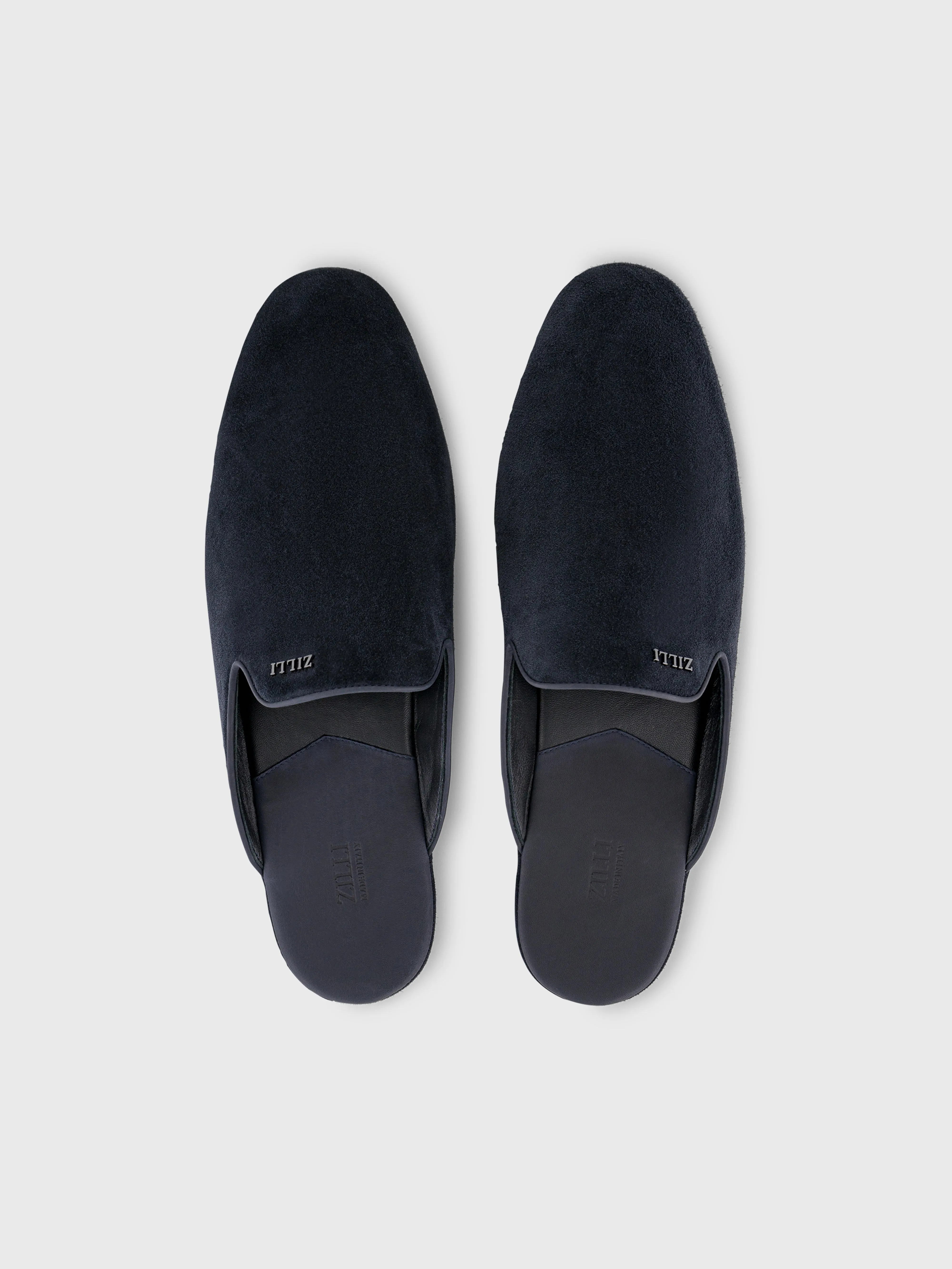 Suede Slippers - Dark Navy