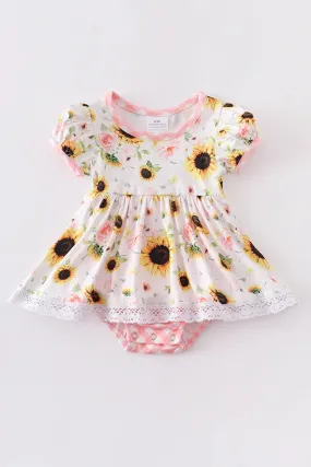 Sunflower Ruffle Baby Romper