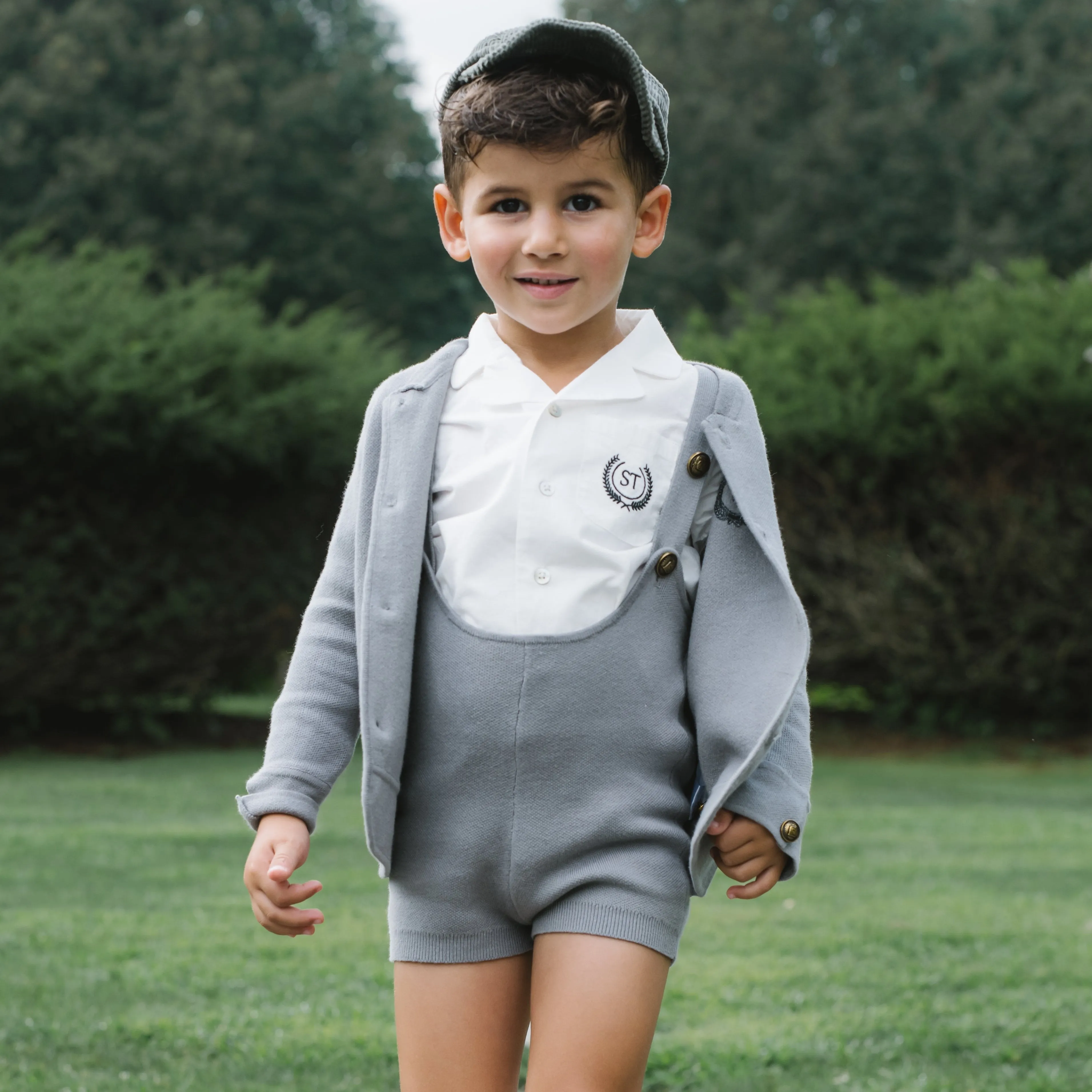 Sweet Threads Grey Arlo Romper