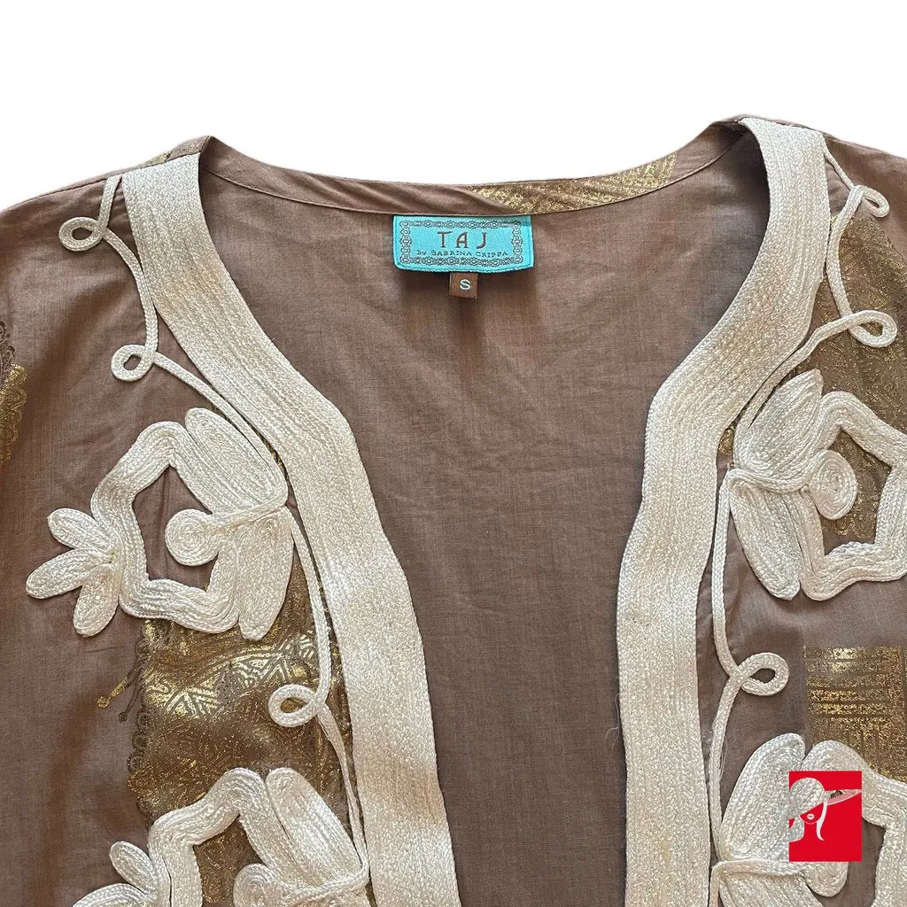 TAJ metallic embroidered tunic size S