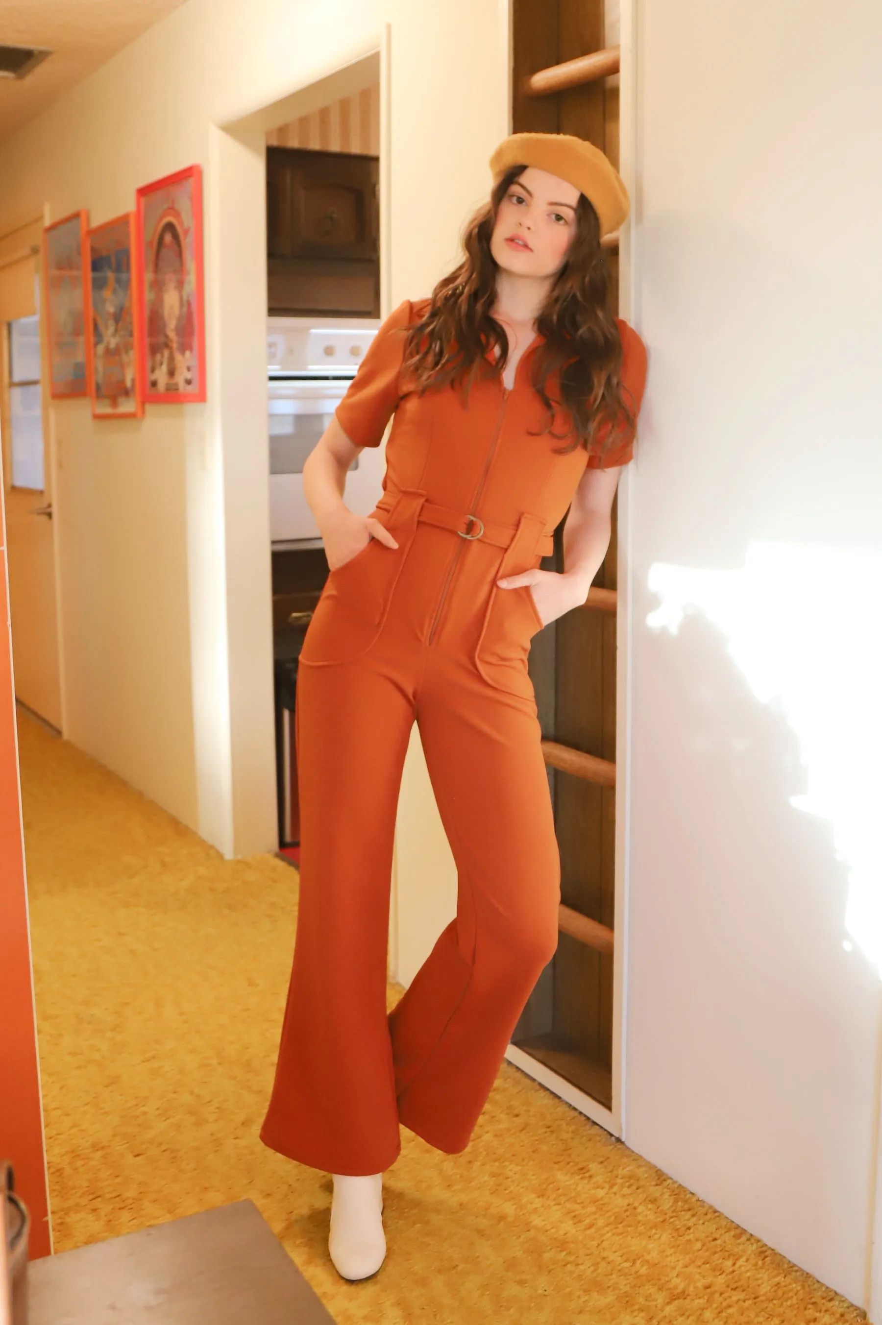 The California Shake Jumpsuit in Rust