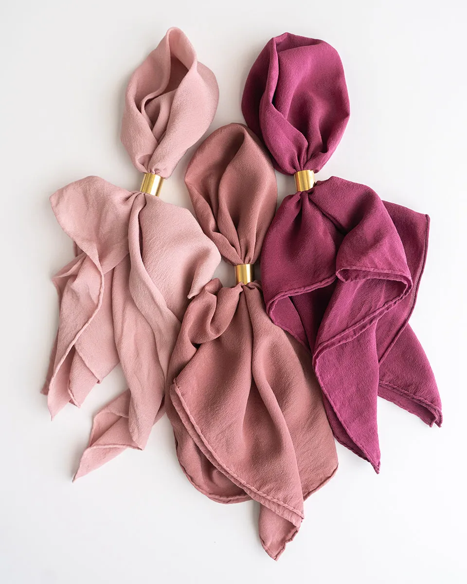 'The Classic' Washable Silk Scarf in Rhubarb