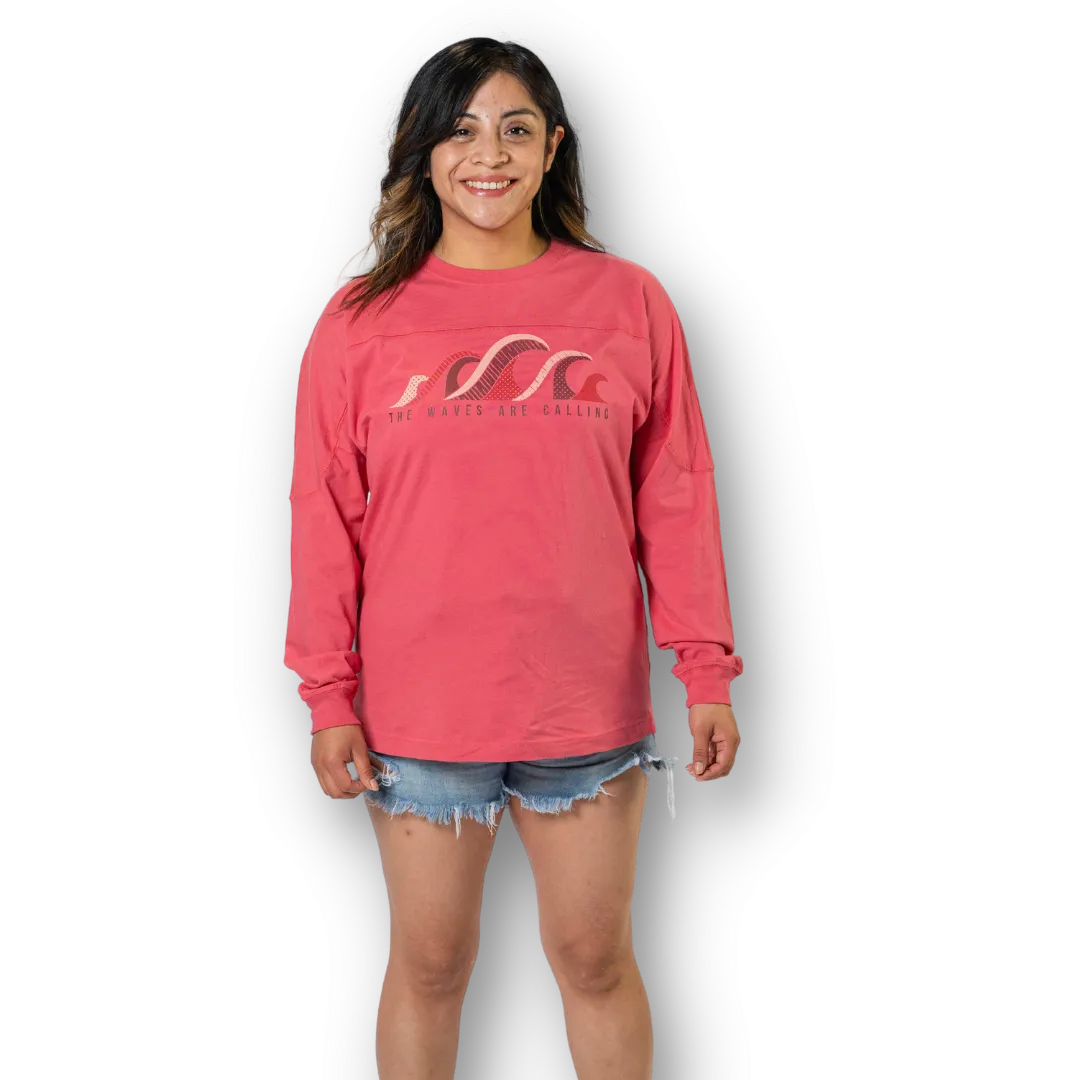 The Waves are Calling - Throwback Long Sleeve Tee