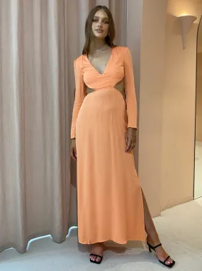 The Wolf Gang Isle Maxi Dress in Peach