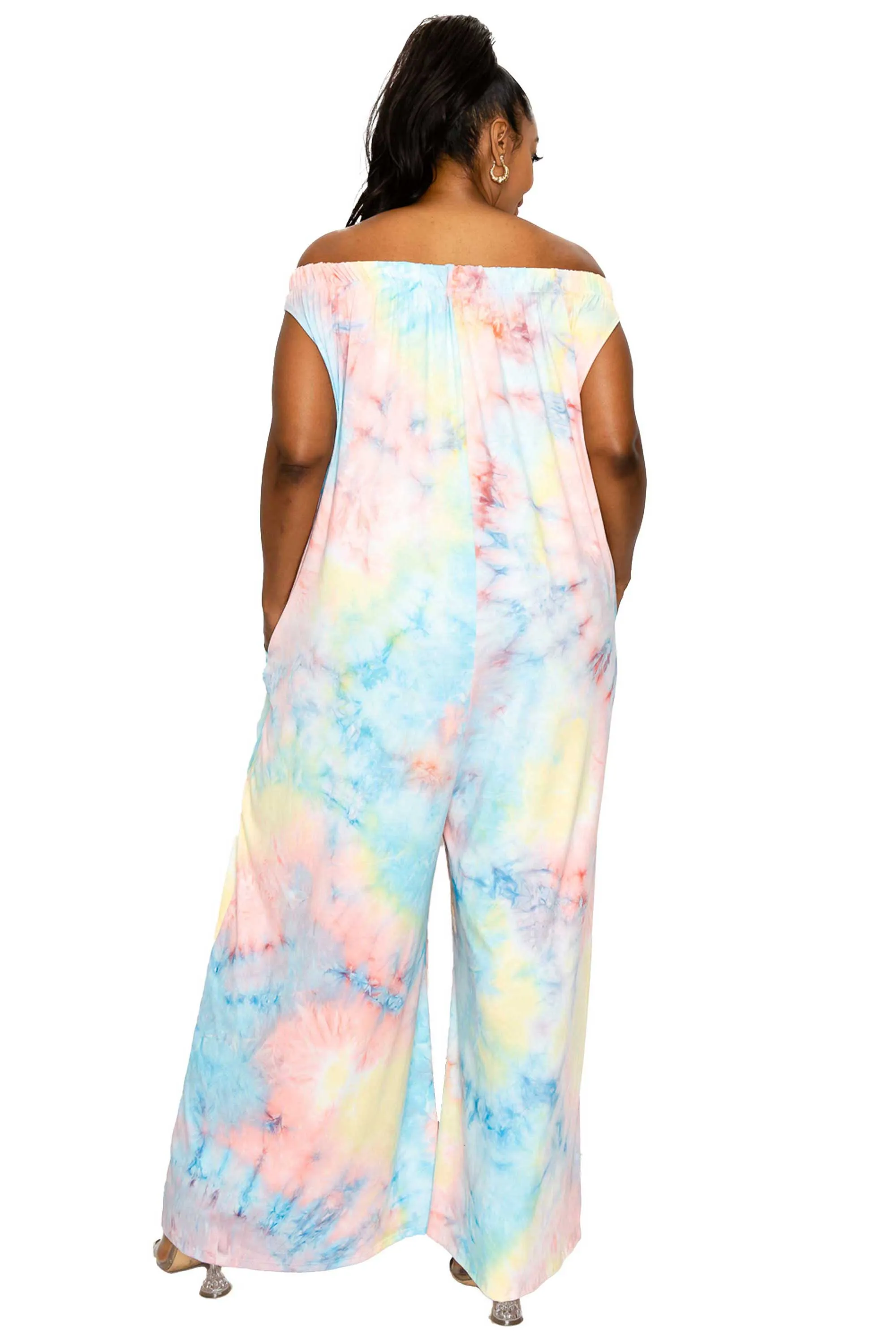 Tie Dye Wide Leg Pocket Jumpsuit