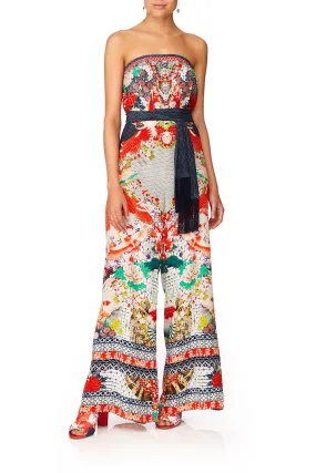 TIE WAIST STRAPLESS JUMPSUIT GEISHA GIRL