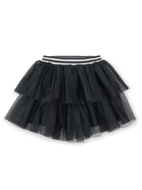 Tiered Tulle Skirt in Black