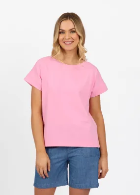 Vassalli  Top Drop Sleeve  Stepped Hem FLAMINGO PINK