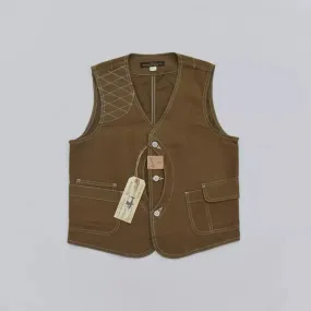 Vintage Cotton Twill Hunting Waistcoat with Game Pocket