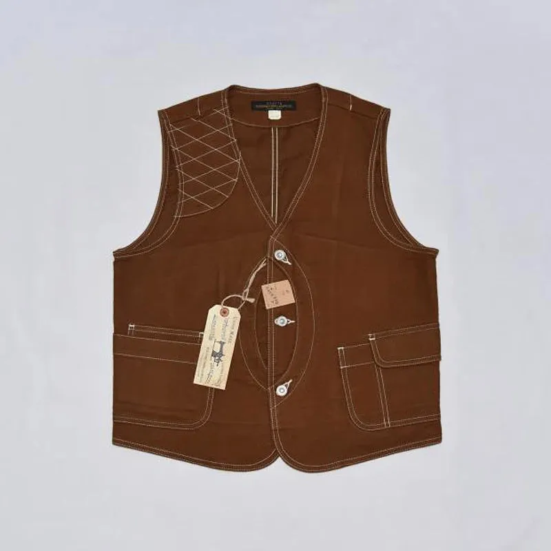 Vintage Cotton Twill Hunting Waistcoat with Game Pocket