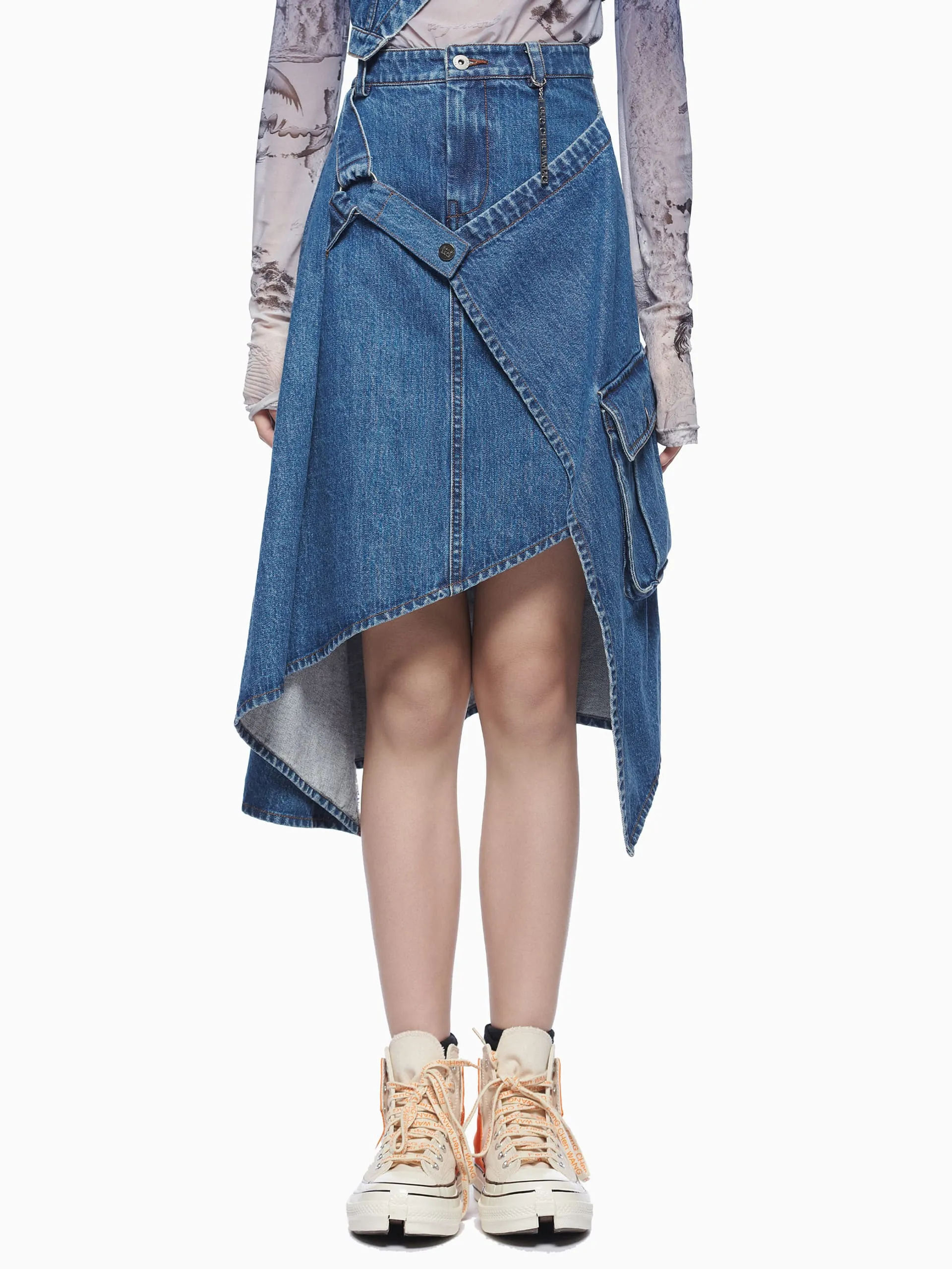 VINTAGE WASH DENIM SKIRT