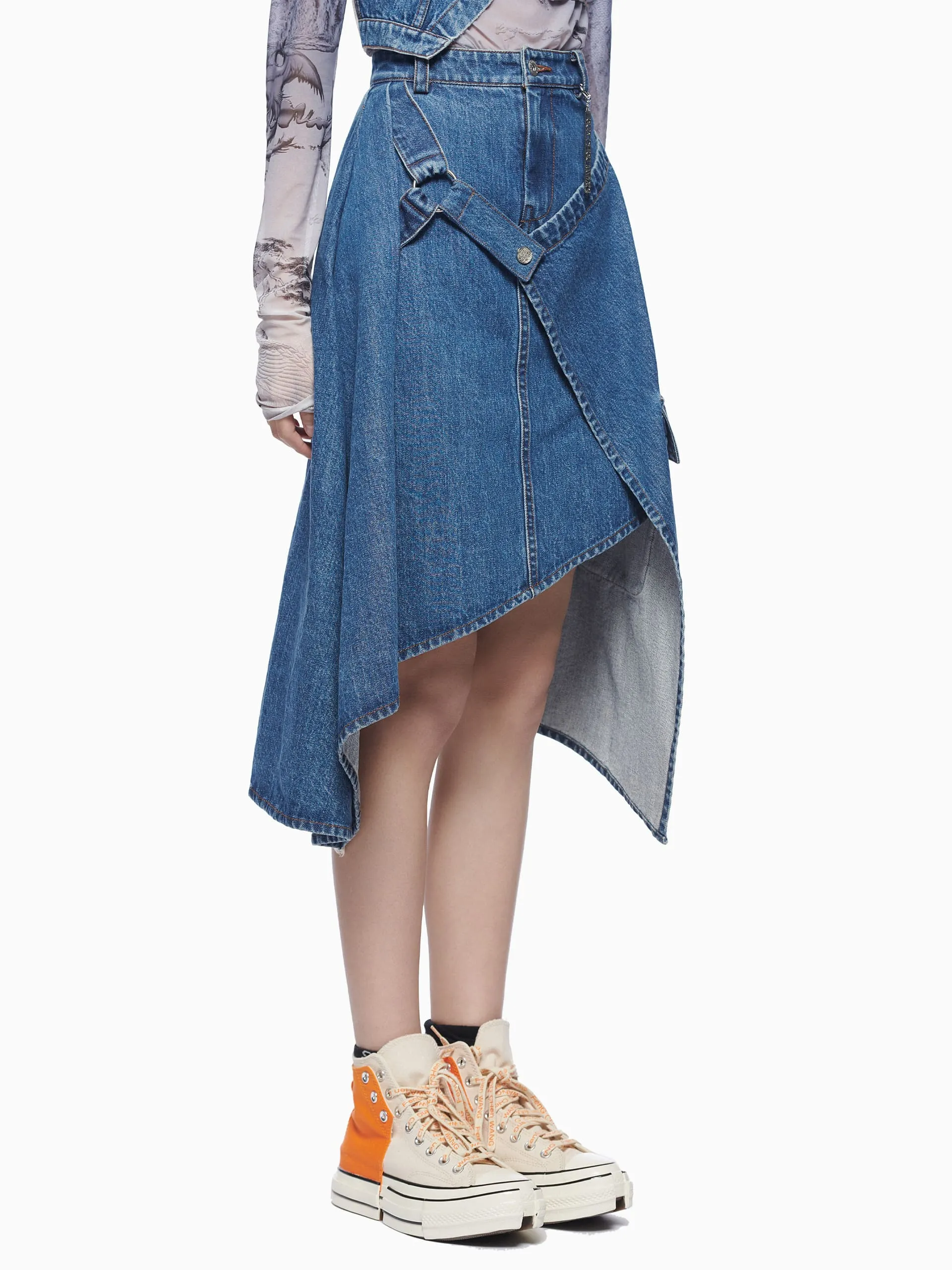 VINTAGE WASH DENIM SKIRT