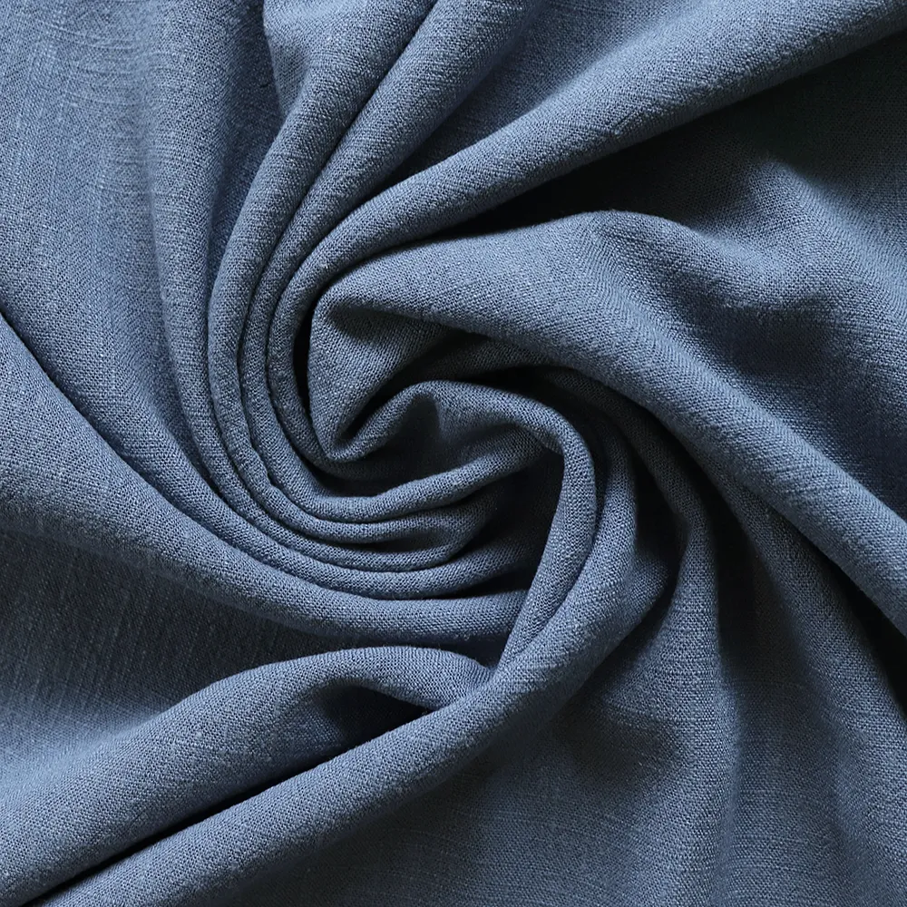 Viscose Linen Slub - Steel Blue