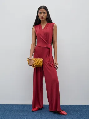 Wardrobe Red Knot-Detailed Jumpsuit