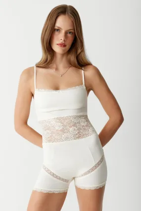 Whisper Lace Bodysuit - Porcelain