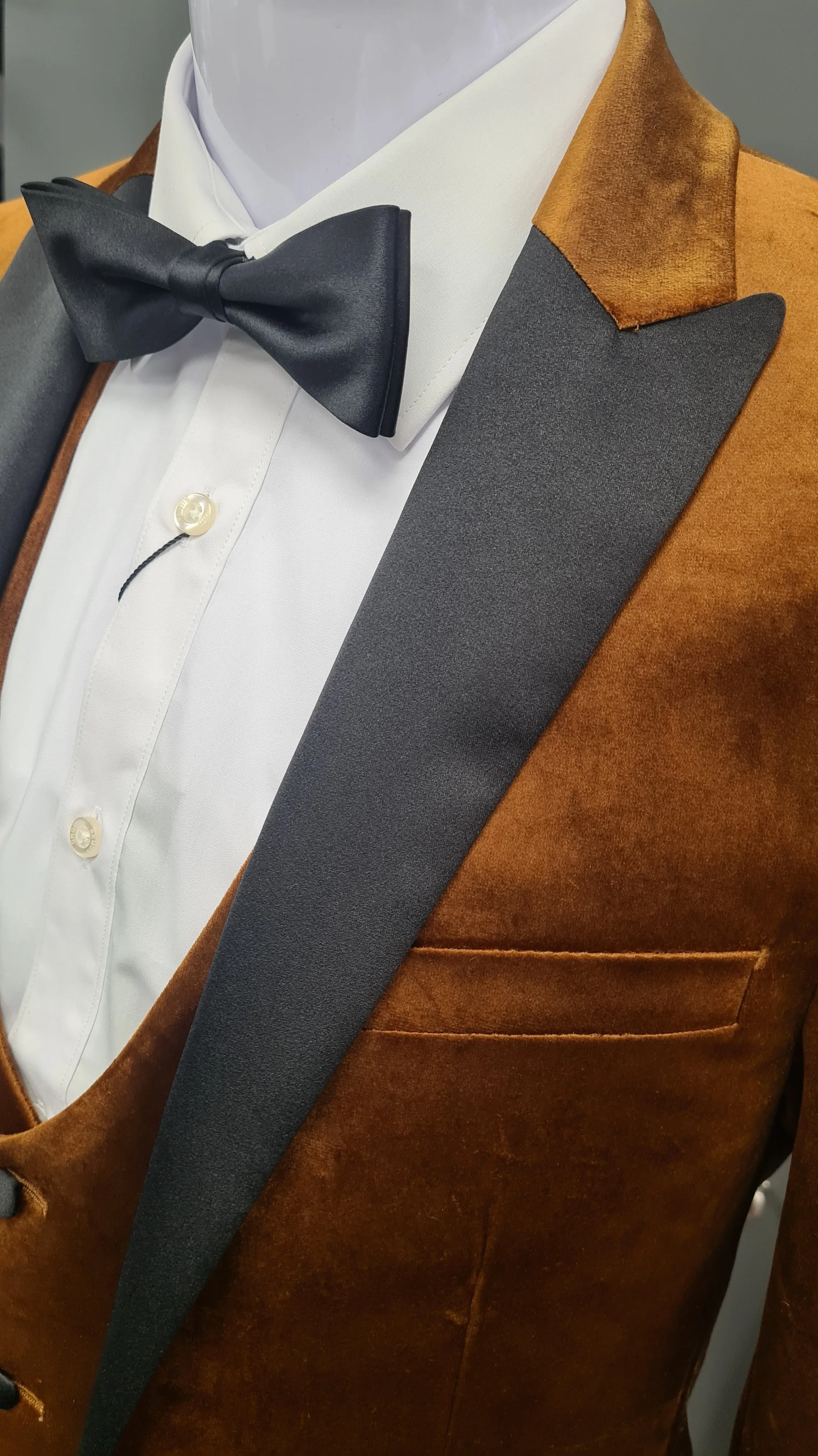 White Label Tapered Fit Satin Tuxedo Jacket - Rust