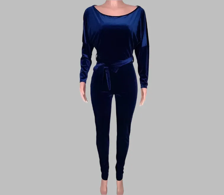 WOMEN "Velvet Stretch Jumpsuit"