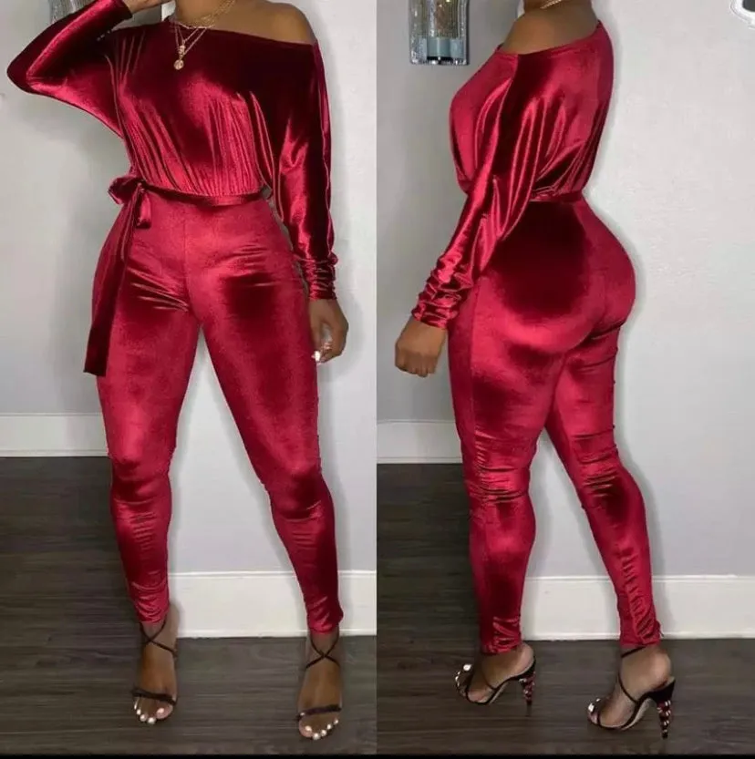 WOMEN "Velvet Stretch Jumpsuit"