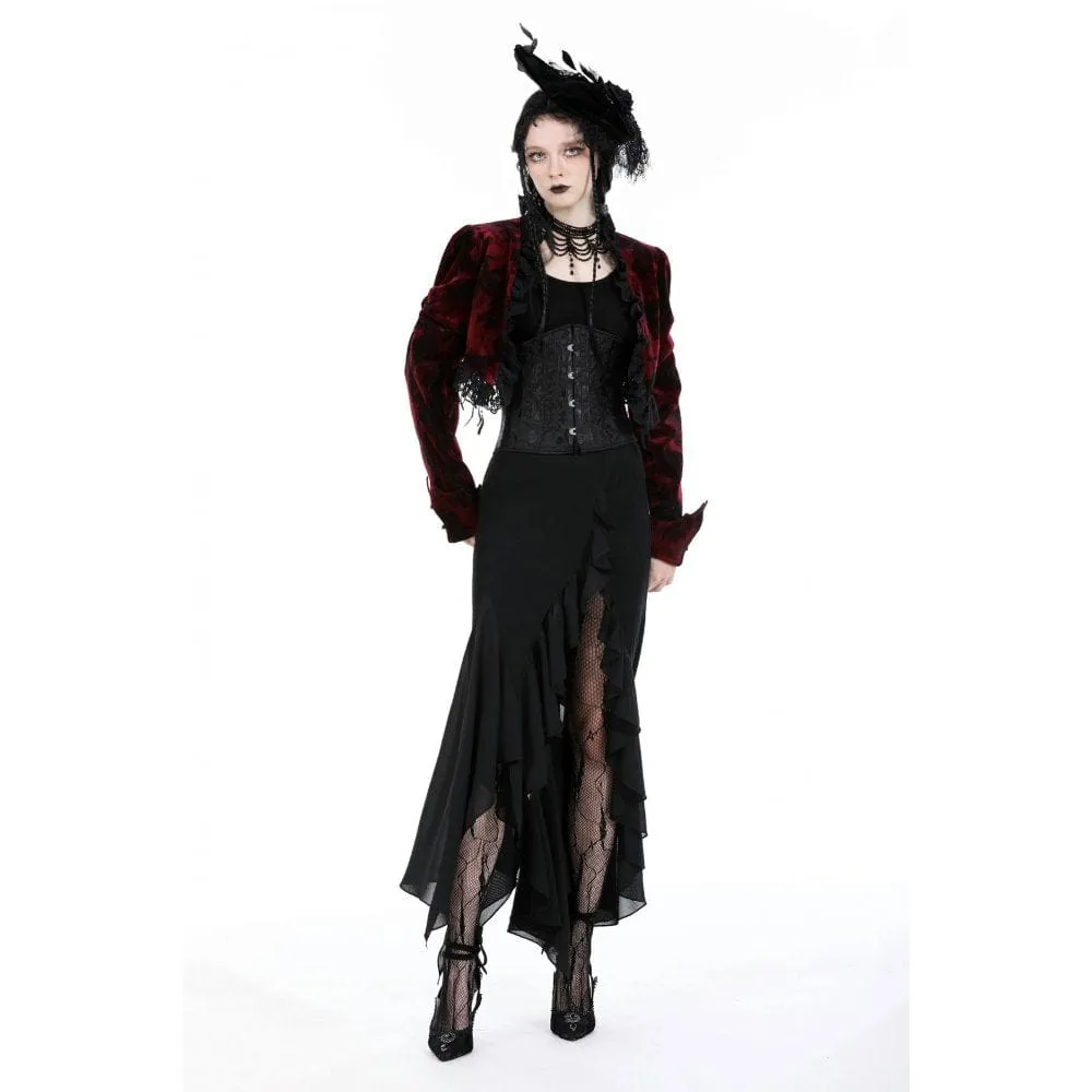 Women's Gothic Side Slit Ruffled Fishtail Skirt