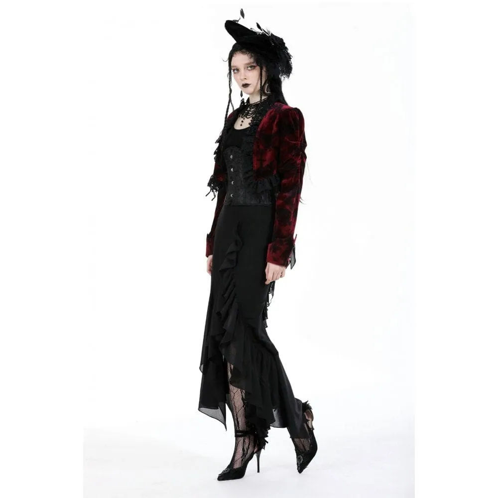 Women's Gothic Side Slit Ruffled Fishtail Skirt