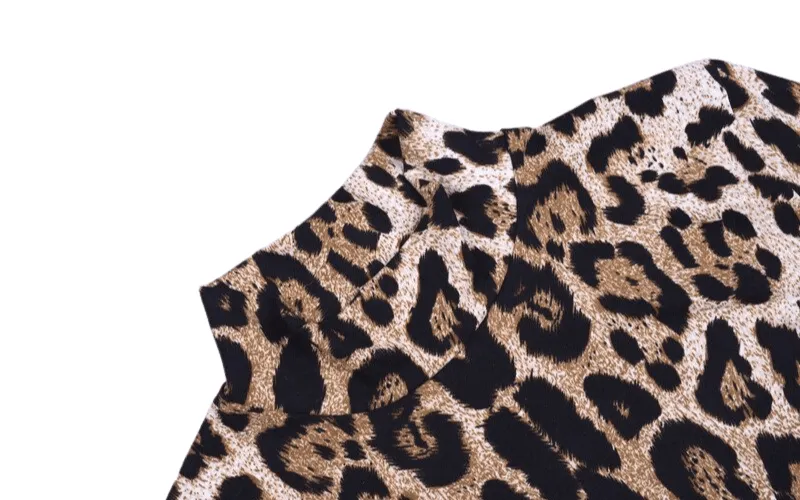 Women's High Neck Sexy Leopard Print Bodysuit