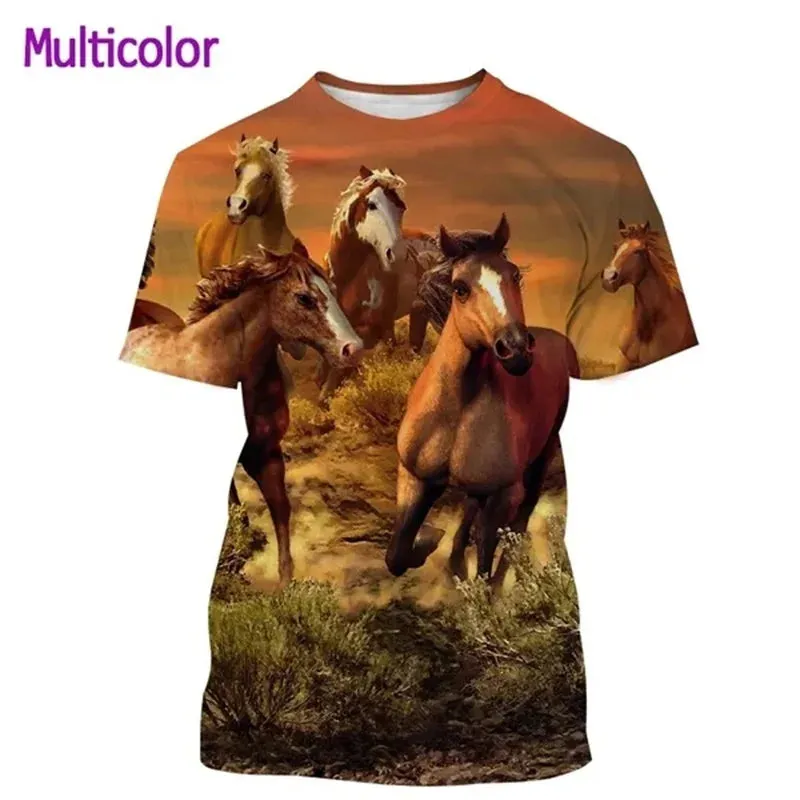 Xl-4xl Animal Print Graphic T Shirts For Men Women Casual Personality Streetwear.