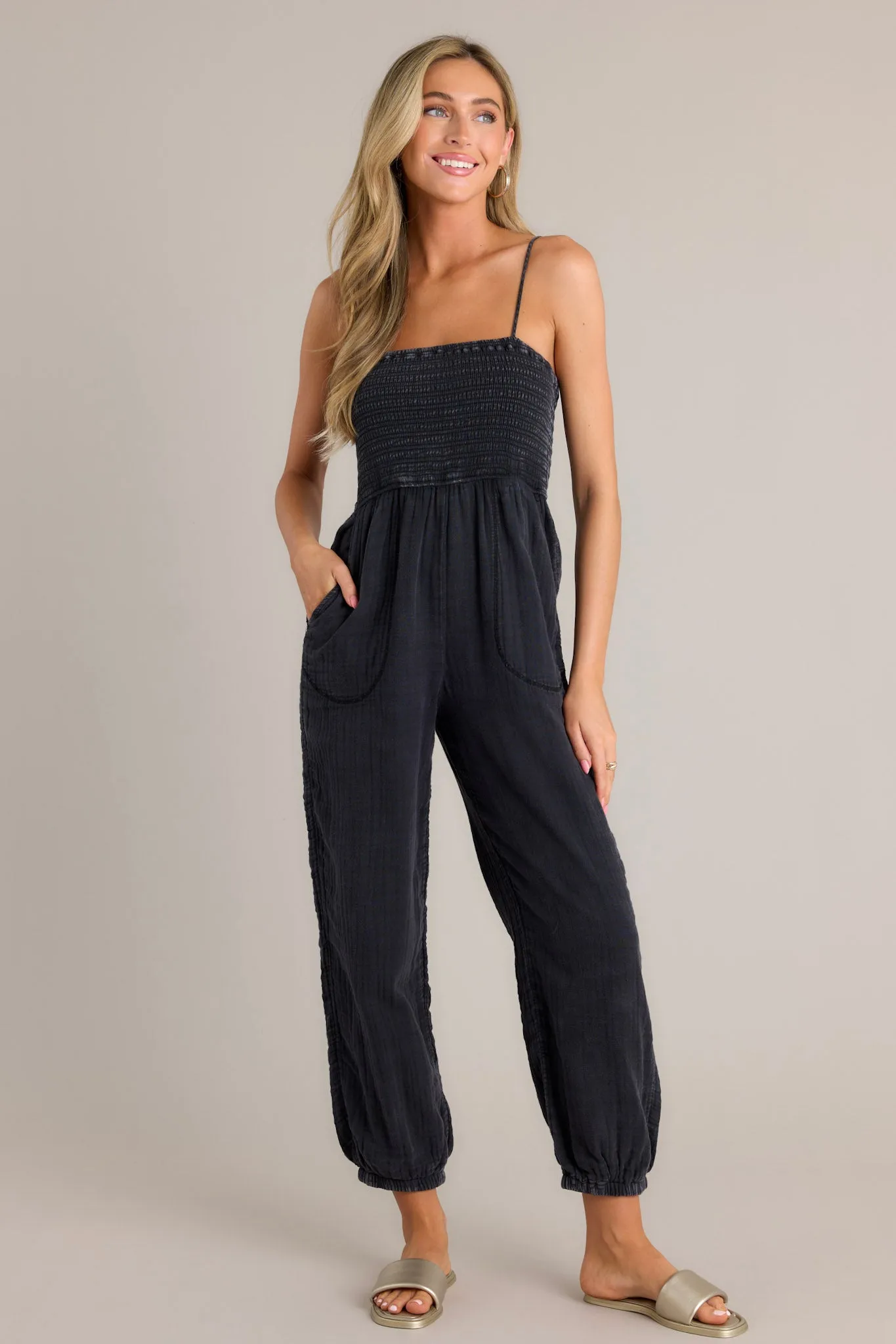 Z Supply Santos Black Gauze Jumpsuit