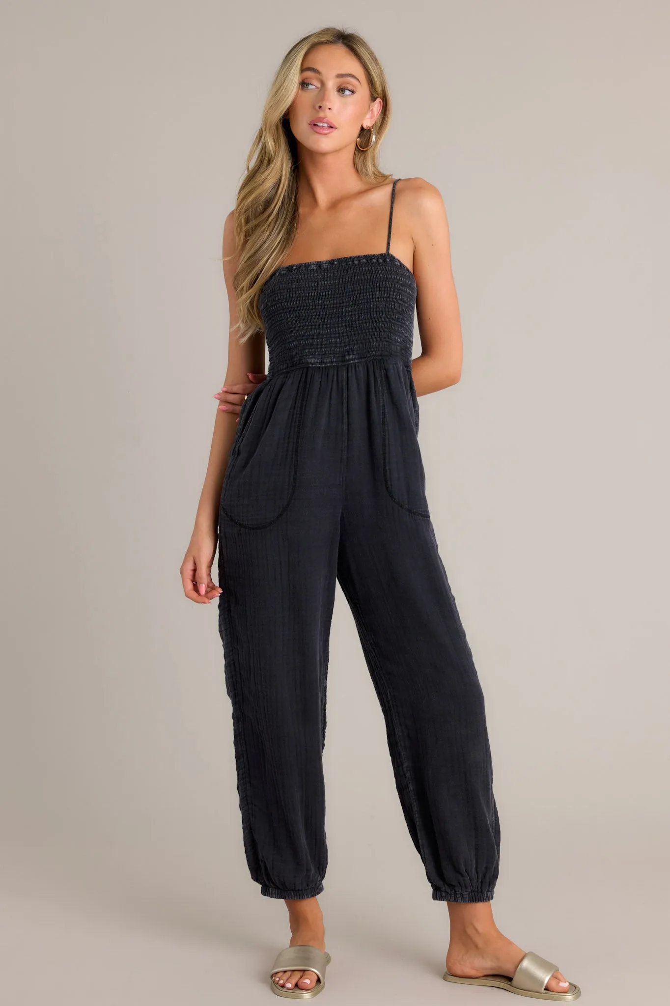 Z Supply Santos Black Gauze Jumpsuit